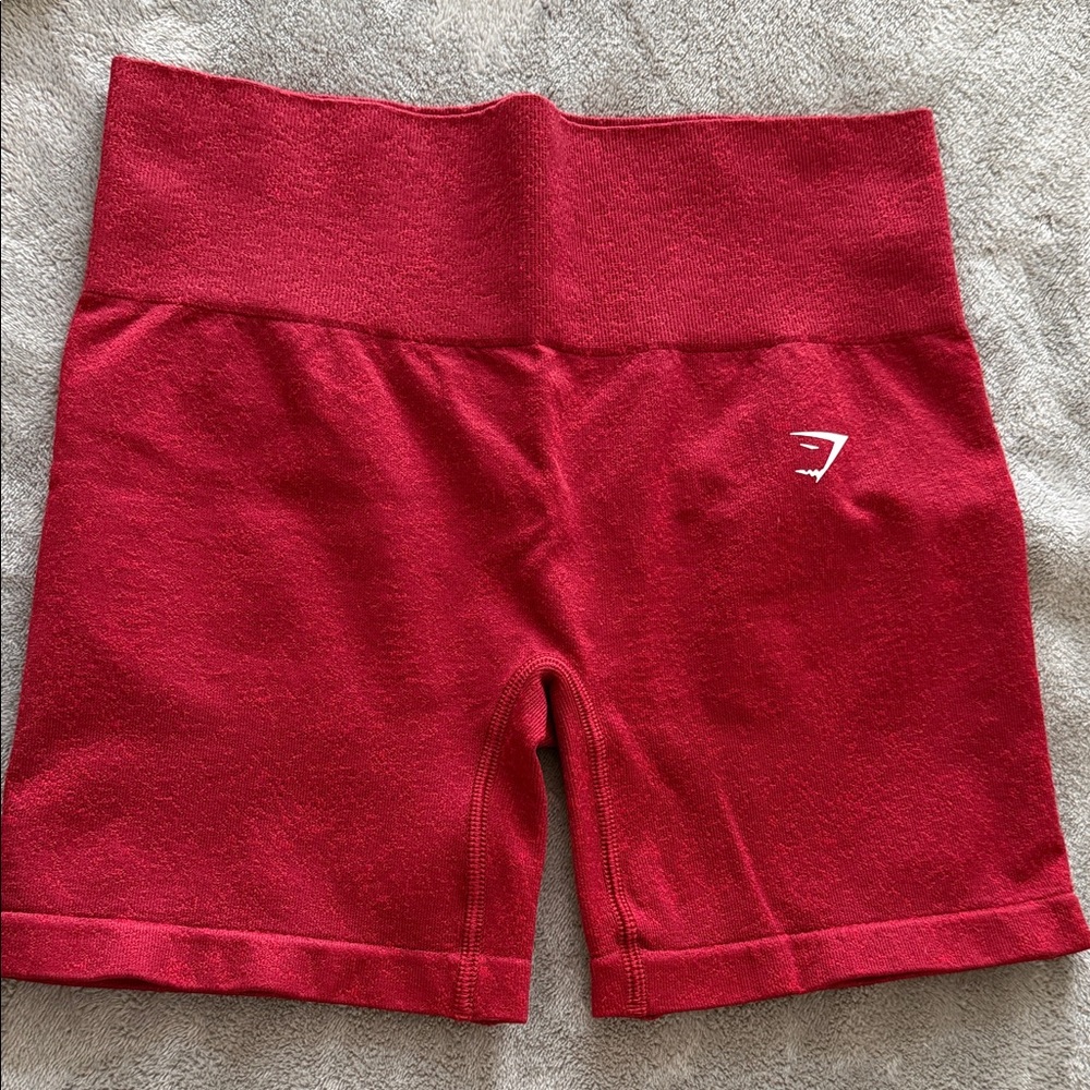 Gymshark women  Red High-Waist Bike Shorts size M never worn
